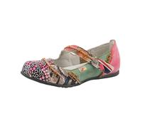 TMA EYES Stylish Color-Block Flat Sandals with Random Prints and Buckle, Green&red, 9.5