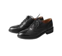 TMA EYES Women's Lace Up Retro Oxford Shoes with Chunky Heels,Business Shoes (Black,3)