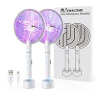 TMACTIME 2 x Electric Mosquito Racket - 4000 V USB Rechargeable LED Light with Battery, Suitable for Home, Bedroom, Kitchen, Balcony