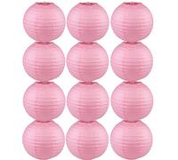 Tmade 12 PCS 4" Pink Paper Lanterns for Birthday Baby Shower Wedding Party Garden Home Decoration