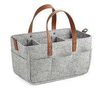 Tmand Baby Diaper Caddy Organizer Portable Holder Shower Basket Portable Nursery Storage Bin Car Storage Basket for Wipes Toys Tote Bag Light Grey 33×18×15 cm