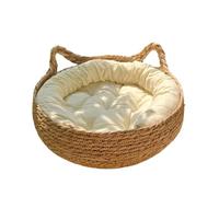 TMAOZW Handmade Woven Cat Nest Seasonal Warmth Pad Detachable Washable Suitable for Indoors On The Side On The Floor Garden(B,35cm)