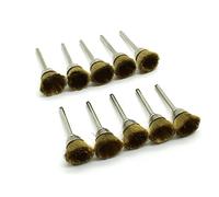 TMAX 10 pc Brass Rotary 1/2 Inch Cup Wire Brush Wheel #536 with 1/8 Inch Shank Compatible for Dremel Rotary Tools