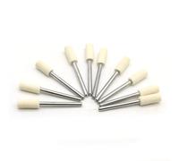 TMAX 10 pc Felt Burrs Wool Bob Polishing Grinding #1 Cylinder 1/4 Inch 6 mm with 1/8 Inch Shank for Dremel Rotary Tools