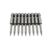 TMAX 10 pc T6 Torx Star Head Screwdriver Bit Set, S2 Steel 6 Point T-6 Reduced Round Shaft Screwdriver Insert Bits Hex Shank