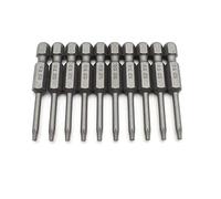 TMAX 10 pc T8 Torx Star Head Screwdriver Bit Set, S2 Steel 6 Point T-8 Reduced Round Shaft Screwdriver Insert Bits Hex Shank