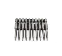 TMAX 10 Pieces T10 Torx Star Head Screwdriver Bit Set, S2 Steel 6 Point T-10 Reduced Round Shaft Screwdriver Insert Bits Hex Shank