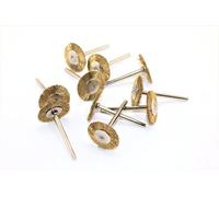 TMAX 10p Brass Bristle 19mm Flat Wire Brush Wheel for Dremel & Rotary Tool | 3.1mm Shank Common Usage| Compatible With Dremel And Other Rotary Tool | Rust Removal, Corrosion & Surface Scrubbing