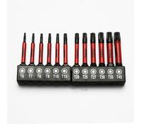 TMAX 12pc T6-T40 Black Impact Torsion Screwdriver Insert Bit Torx Star 6 Point, 2 Inch Long with 1/4 Inch Hex-Shank S2 Steel, CNC Machined Tips with Storage Box