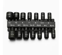 TMAX 14pc Imperial and Metric Magnetic Nutsetter Set Impact Power Hex Nut Driver Master Kit with 1/4 Inch Hex Shank