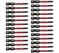 TMAX 25pc T15 Black Impact Torsion Screwdriver Insert Bit Torx Star 6 Point T-15, 2 Inch Long with 1/4 Inch Hex-Shank S2 Steel, CNC Machined Tips with Storage Box