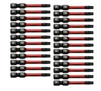TMAX 25pc T20 Black Impact Torsion Screwdriver Insert Bit Set Torx Star 6 Point T-20, 2 Inch Long with 1/4 Inch Hex-Shank S2 Steel, CNC Machined Tips with Storage Box