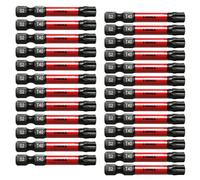 TMAX 25pc T40 Black Impact Torsion Screwdriver Insert Bit Torx Star 6 Point T-40, 2 Inch Long with 1/4 Inch Hex-Shank S2 Steel, CNC Machined Tips with Storage Box