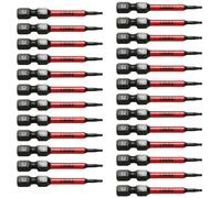 TMAX 25pc T6 Black Impact Torsion Screwdriver Insert Bit Torx Star 6 Point T-6, 2 Inch Long with 1/4 Inch Hex-Shank S2 Steel, CNC Machined Tips with Storage Box