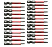 TMAX 25pc T8 Black Impact Torsion Screwdriver Insert Bit Torx Star 6 Point T-8, 2 Inch Long with 1/4 Inch Hex-Shank S2 Steel, CNC Machined Tips with Storage Box