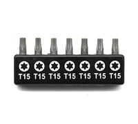 TMAX 7 pc T15 Torx Star 6 Point T-15 Screwdriver Impact Ready 1 Inch Length Insert Bits Hex Shank with Quick Release Slot