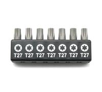 TMAX 7 pc T27 Torx Star 6 Point T-27 Screwdriver Impact Ready 1 Inch Length Insert Bits Hex Shank with Quick Release Slot