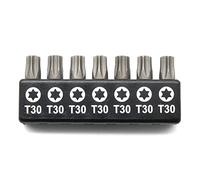 TMAX 7 pc T30 Torx Star 6 Point T-30 Screwdriver Impact Ready 1 Inch Length Insert Bits Hex Shank with Quick Release Slot