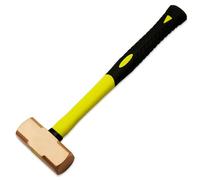 TMAX Non-Sparking Brass Head Sledge Hammer 2 lb Pound 14 inch Long with Fiber Glass Handle and Comfortable Grip, Spark Free Safety, Non-Magnetic, Die-Forge, Corrosion Resistant