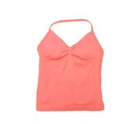 TMBaetau Longline Strappy Top Sports Yoga Vest Women's Fitness Tank Top Gym Beautiful Open Back Bra Running Workout Halter (Milk Orange,S)