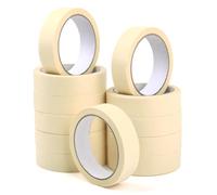 TMBMLPP 12 Rolls Masking Tape, 25mm Masking Tape, Adhesive Decorating Tape, Beige Masking Artists Tape for Drafting, Painting Tape, Masking Tapes for Painting Crafts DIY - Masking Tapes 25mm x 20M