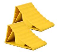 TMBMLPP 2 Pack Wheel Chocks, Caravan Wheel Chocks, Wheel Chocks With Handles, Trailer Chocks, Caravan Chocks, Plastics Rubber Wheel Chocks, for Caravan, Motorhome, Car, Motorbike, Horsebox, Yellow