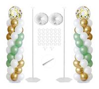 TMBMLPP 2 Sets Balloon Column Stand Kit, 40 to 200cm Telescopic Balloon Stand, Adjustable Metal Stand for Balloons with Bases and Clips & Holders, for Birthday Party Wedding Christmas Decoration