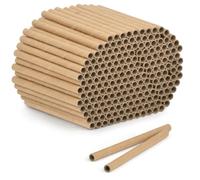 TMBMLPP 200 Pieces Cardboard Bee Nesting Tubes, 15cm Long x 8mm Diameter Kraft Paper Tubes, Outdoor Bee Cardboard Tubes, for Filling Insect Hotels and Bug Houses