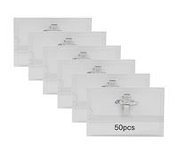 TMBMLPP 50 PCS Name Badges with Crocodile Clip and Safety Pin, Clear Badges with Pins for ID Cards, School, Colleges, Offices, Corporate Events, Conferences
