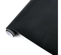 TMBMLPP Carbon Fibre Vinyl Wrap, 150x30cm Matte Black Car Wrap with Plastic Scrapers, Textured 4D Effect Self-Adhesive Car Vinyl Wrap, Waterproof Wrap Roll without Bubble, for Cars Motorcycles