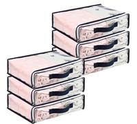 TMBMLPP Clear PVC Clothes Storage Bags, 6pcs Clothes Storage Bags with Zips, Clothes Storage Bag Organizer with Reinforced Handle, Underbed Storage bags, for Sweater Clothes Bed Sheet Bedding