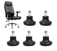 TMBMLPP Pack of 5 Bell Glides Replacement Office Chair Wheels Stopper Swivel Caster Wheels, 2 Inch Chairs Castors Replacement Furniture Floor Gliders - Black