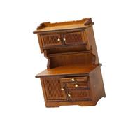 Tmboryuu 1/16 Scale Miniature Wooden Sideboard Cupboard Bookshelf for Dollhouses Kitchen and Living Room Display Decors Furniture Wooden Dollhouses Accessories