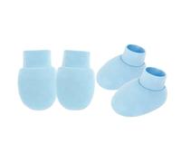 Tmboryuu 1 Set Cotton Newborns Anti Scratch Mittens And Booties Set Soft Breathable Baby Socks Gloves For Infant Skin Protections Anti Scratch Gloves