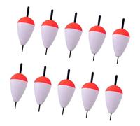 Tmboryuu 10Pcs Red And White Foam Sea Fishing Bobber Sea Floating Buoys Fishing Stick Hard Foam Buoys Fish Tackle Enduring Float Bobber