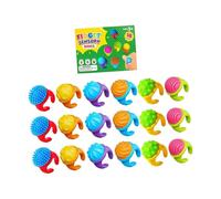 Tmboryuu 18pcs Silicone Sensory Texture Spinner Rings Toy Helps Reduce Stress Improve Concentration Work Study Leisure Activity Texture Rings Pocket Toy for Kids Adult