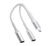 Tmboryuu 2 in 1 Out Type C Female to Male Power Extension Adapter Cord for Solar Panel Security Camera Charging Cord Type C Female to Male Cable