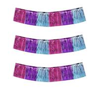 Tmboryuu 3 Count 10 Feet Colorful Polyester Fibers with Glowing Factors Shimmering Decoration Ribbon Ideal for Social Functions Celebratory Ribbon for Occasions