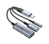 Tmboryuu 5 in 1 Type C Adapter for Phone Supporting Memory Card Reader Braided Cable Plug and Play Portable for Keyboards Lightweight Adapter