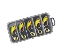 Tmboryuu 5Pcs Rotating Metal Vib Vibrations Baits Artificial Hard Fishing Lures with Hook for Long Distance Casting Enduring Rotating Metal Vib Vibrations