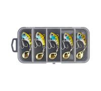 Tmboryuu 5Pcs Rotating Metal Vib Vibrations Baits Artificial Hard Fishing Lures with Hook for Long Distance Casting Enduring Rotating Metal Vib Vibrations