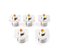 Tmboryuu 5pcs UHF SO239 Female Flange Panel Chassis Deck Mount Adapter Connector Straight Connector Cap Cover Protector Plug Adapter Socket Coaxial Cable Cord Solder Bulkhead Panel Press Butt