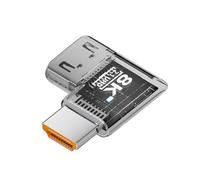 Tmboryuu 90-Degree Adapter 8K60Hz 4K120Hz Right Angled Coupler for PC Projector ABS Housing 8 Styles HDTV Female to Male Adapters