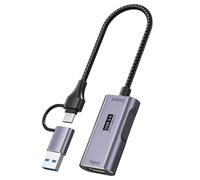Tmboryuu Aluminum Alloy USB3.0 Video Captures Card 4K60Hz HDTV to Type C Conversion Real Time Streaming for DSLR and Online Teaching