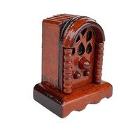 Tmboryuu Antique Miniature Radio with Mahoganies Wood Design Victorian Styles for 1/12 Scale Dollhouses and Photography Accessory Doll House Wood