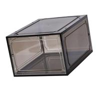 Tmboryuu Clear Shoe Storage Box with Door Stackable Organiser Box for Closet Foldable Space-Saving Cabinet Closet Storage