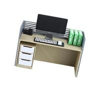 Tmboryuu Contemporary Miniature Desk Set Including Table Chair and Trash Can Accessories Dollhouses Ornament Decoration Small Scale Worktable