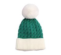 Tmboryuu Daily Christmas Knit Hat with Cute White Big Pom Warm Winter Caps Holiday Headwear for Girls Womens Christmas Beanies Hat with Women Cap Winter Hats