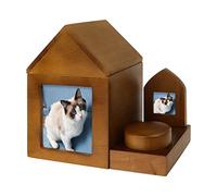 Tmboryuu Dog Urns for Ashes Pet Urn Memorial Box with Memory Photo Frame Picture Wood Keepsakes Cremation for Cats Pet Memorial Urn with Pictures Cremation for Ashes Personalized for Small Dogs