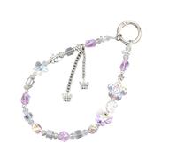 Tmboryuu Fashion Cellphone Lanyard Strap Elegant Colorful Beaded Pendant Antilost Wrist Chain Jewelry Sparkling Crystal Phone Cord Holder